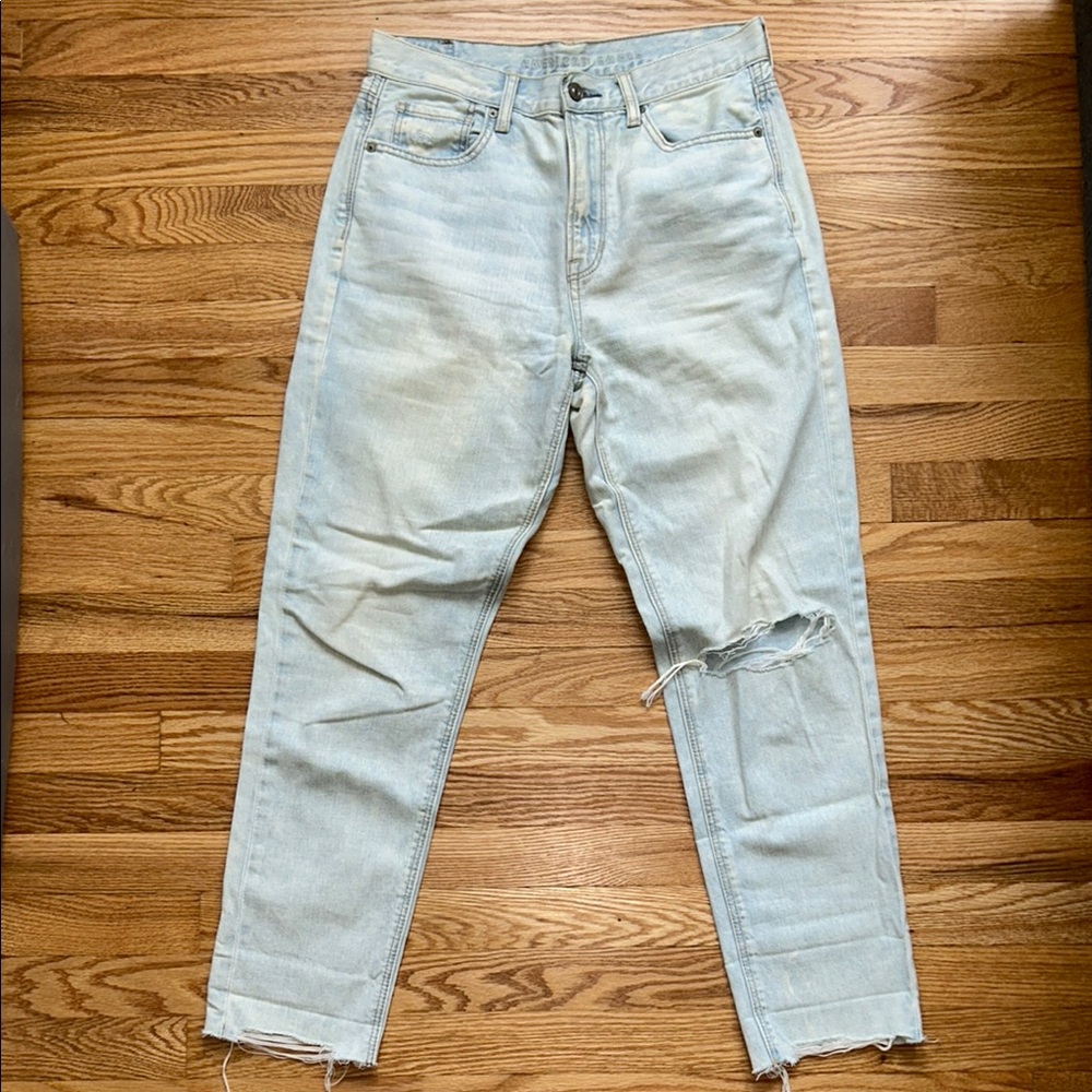 American Eagle Outfitters Blue Loose Cropped Ankle Jeans